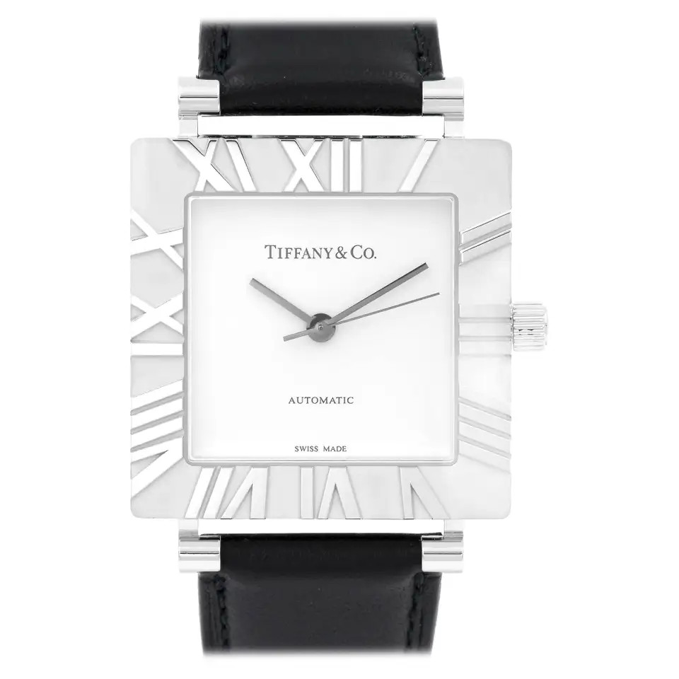 Tiffany and Co. Sterling Silver Atlas Automatic Wristwatch For Sale at 1stDibs | 1stDibs