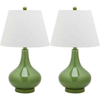 Amy Gourd Table Lamp (Set of 2) - 24" Height - LIT4087 - Green - Safavieh | Target