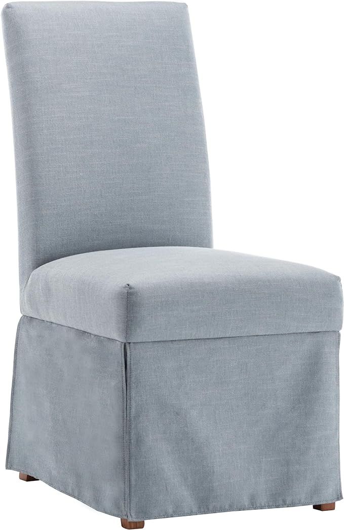 Wovenbyrd Classic Covered Armless Dining Chair, Light Blue Fabric | Amazon (US)