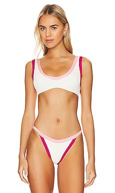 L*SPACE Lala Bikini Top in Cream, Crystal Pink, & Bougainvillea from Revolve.com | Revolve Clothing (Global)