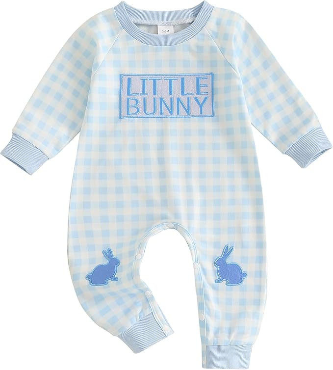 Bagilaanoe Infant Baby Boy Valentine’s Day Outfit Clothes Plaid Long Sleeve Romper One Piece Ju... | Amazon (US)
