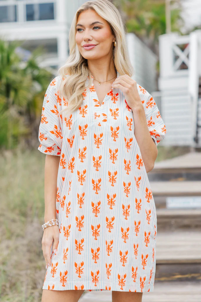The Prettiest Days White Lobster Babydoll Dress | The Mint Julep Boutique