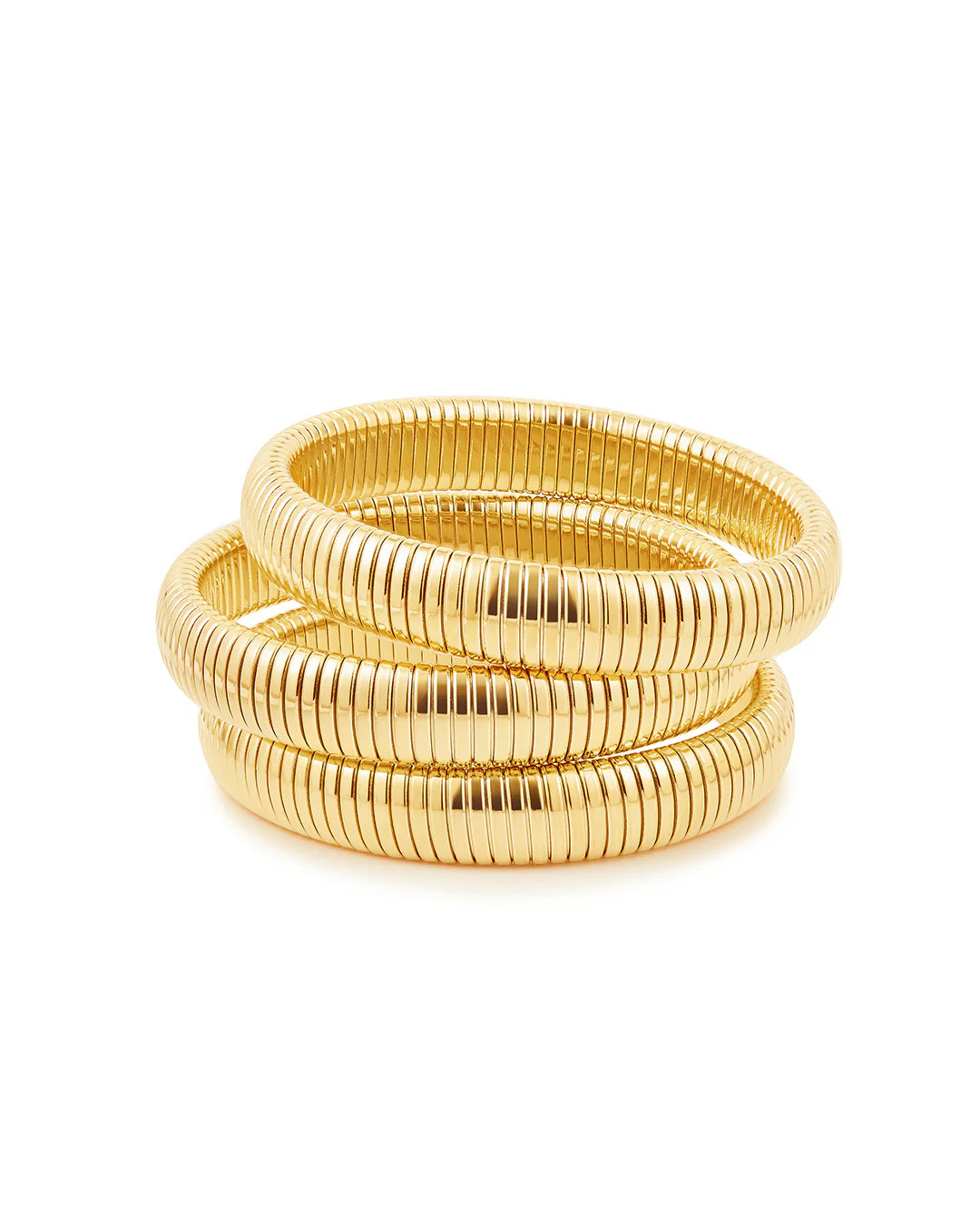 Flex Snake Chain Bracelet- Set of 3 (12mm wide)- Gold (Ships Early September) | Luv Aj