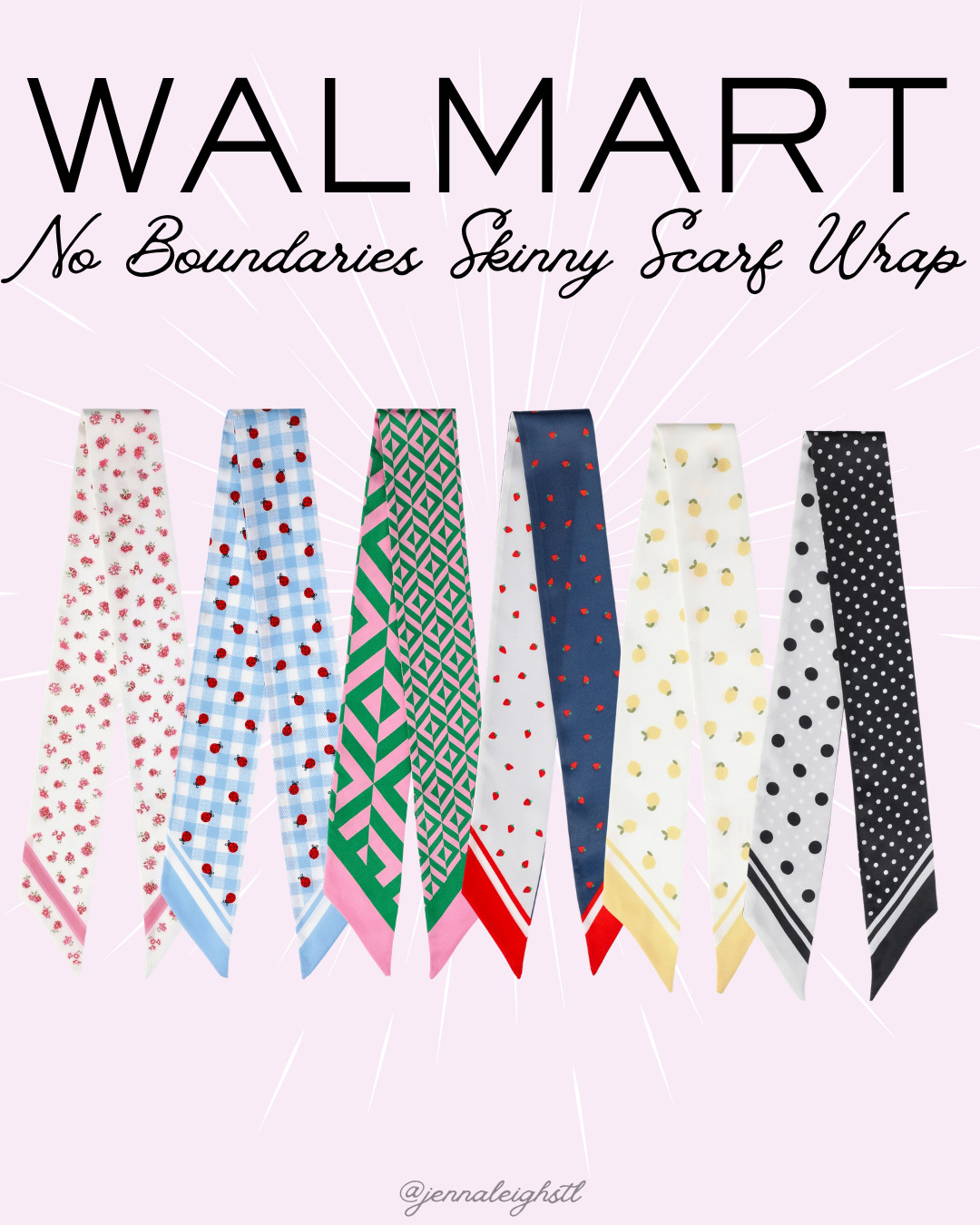 Walmart find. The No Boundaries women’s skinny scarf wrap is the perfect accessory to use on bags, hats, or as a scarf. Such a fun versatile piece. 

 #LTKootd #LTKMidsize #LTKBeauty