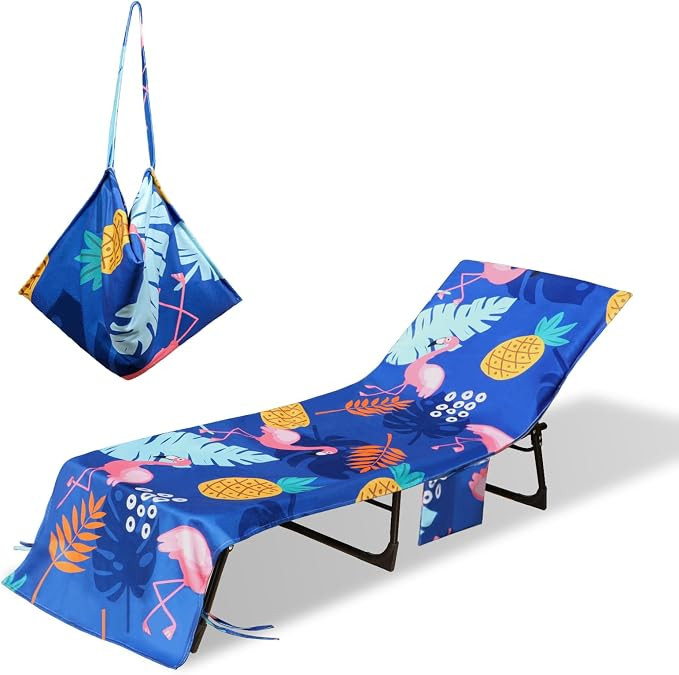 Beach Lounge Chair Towel Cover,Soft Microfiber Chaise Lounge Towel Cover Patio Pool Chairs Cover ... | Amazon (US)
