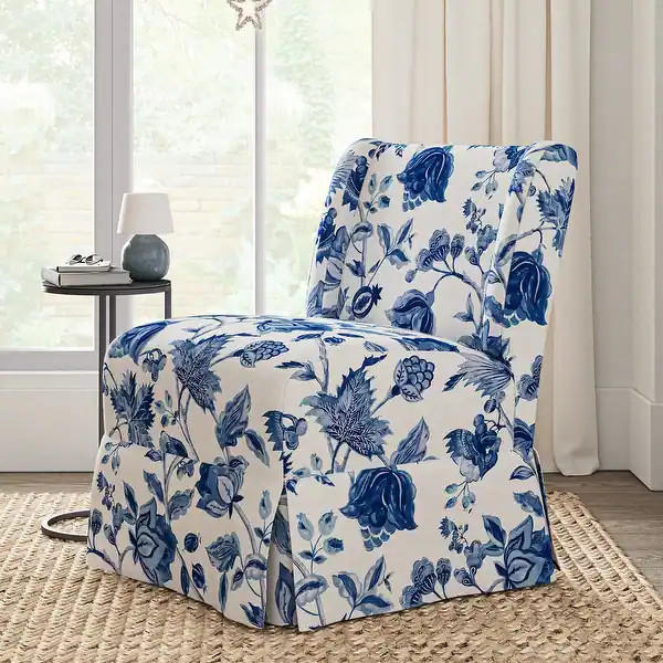 Falk Transitional Upholstered Slipper Chair with Slipcover and Solid Wood Legs by HULALA HOME - T... | Bed Bath & Beyond
