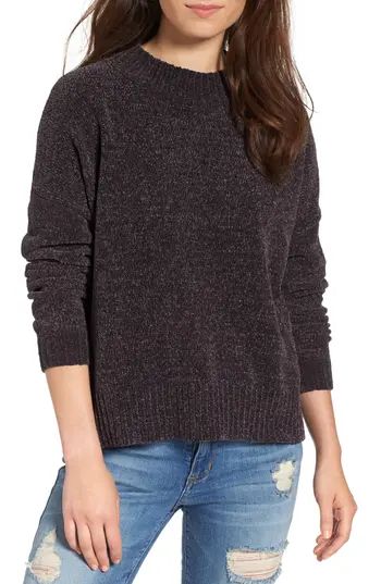 Women's Bp. Chenille Funnel Neck Sweater, Size XX-Small - Grey | Nordstrom