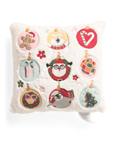 20x20 Faux Fur Groovy Ornaments Pillow | TJ Maxx