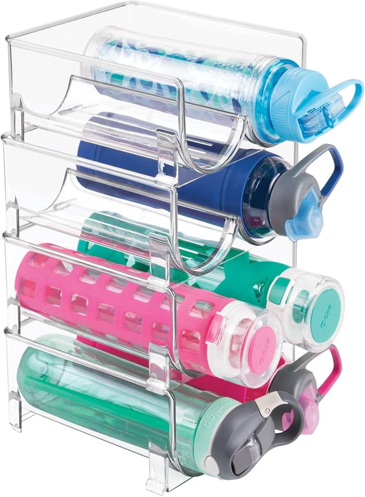 mDesign Plastic Stackable Water Bottle Holder Bin, Storage Organizer for Kitchen Countertops, Cab... | Amazon (US)