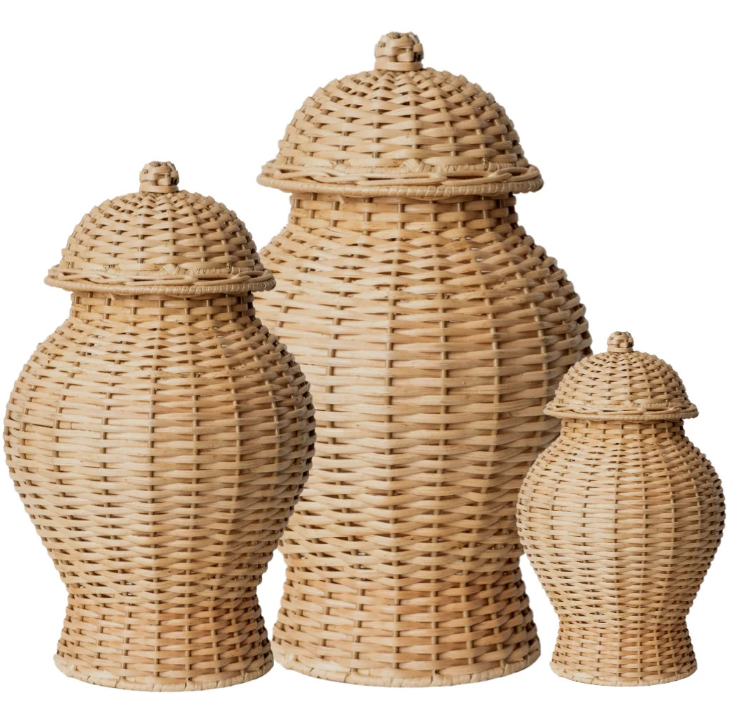 Round Wicker Jar (3 Sizes) Large | The Enchanted Home