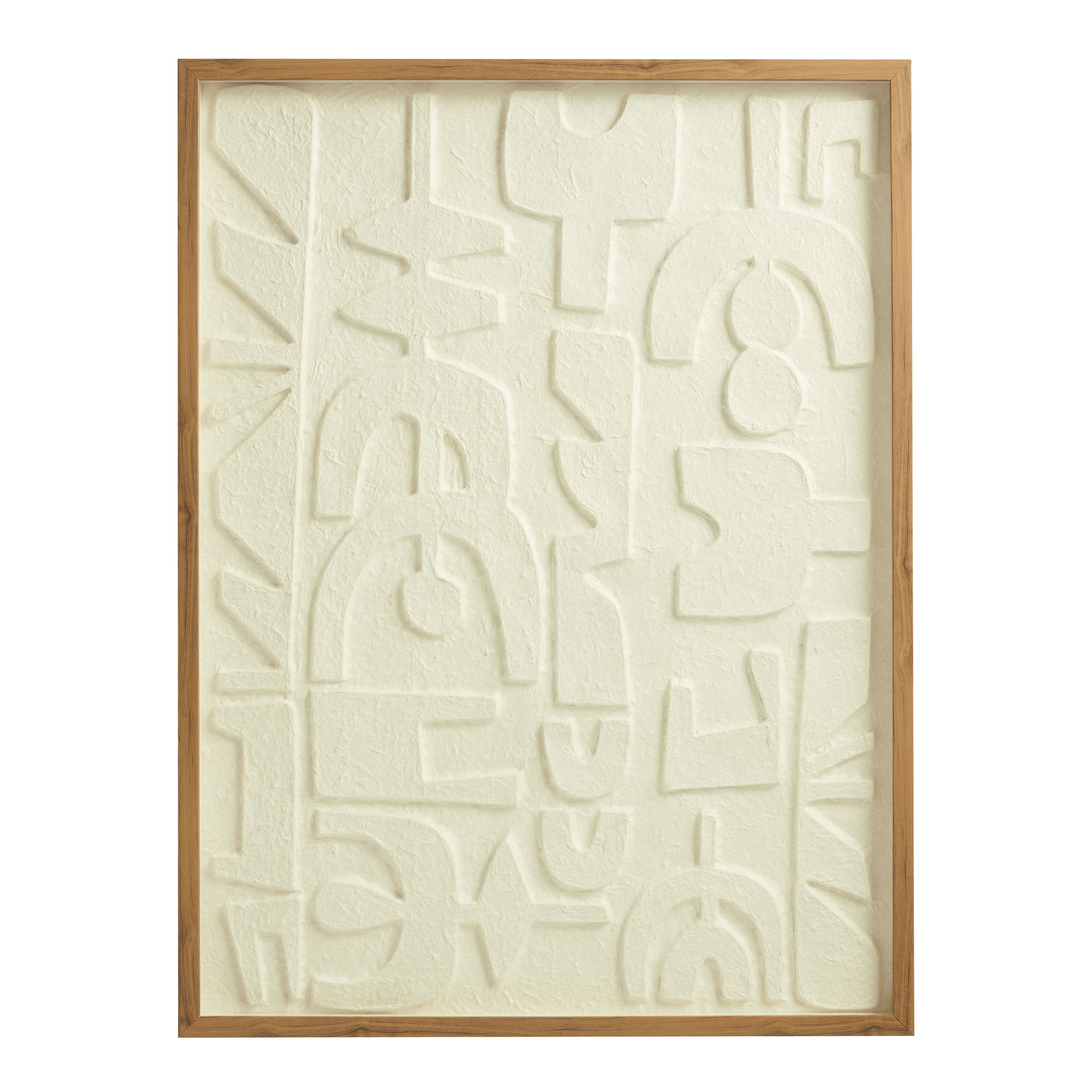 White Rice Paper Abstract Glyph Shadow Box Wall Art | World Market