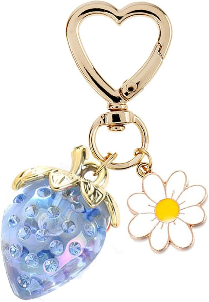 Agromusk Cute Strawberry Keychain,Bag Charms,Kawaii Heart Flower Daisy Key chains Accessories Dec... | Amazon (US)