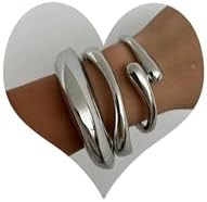 WAINIS 3Pcs Chunky Gold Bangle Bracelets for Women Trendy Wide Wrist Cuff Bracelets Stack Stateme... | Amazon (US)