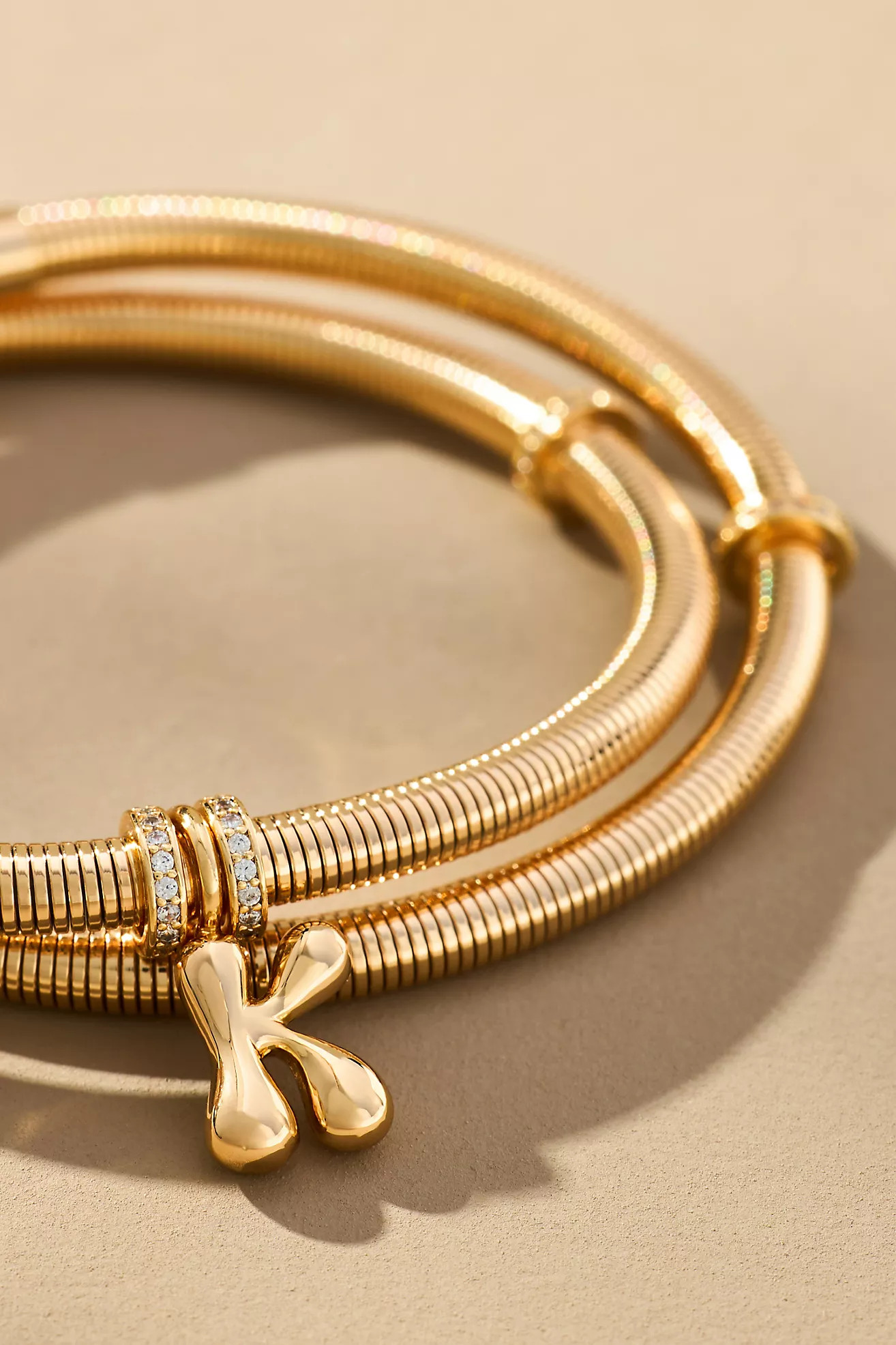 Bubble Letter Monogram Coil Bracelet | Anthropologie (US)