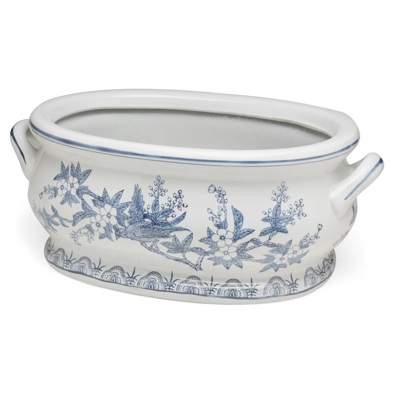 23" Dillon Planter, Blue/White | One Kings Lane