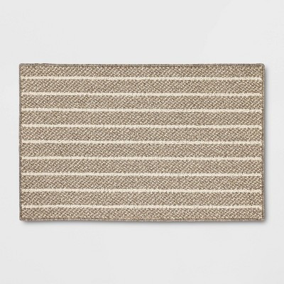 2'x3' Washable Striped Accent Rug Heathered Gray/Brown Almond - Threshold™ | Target