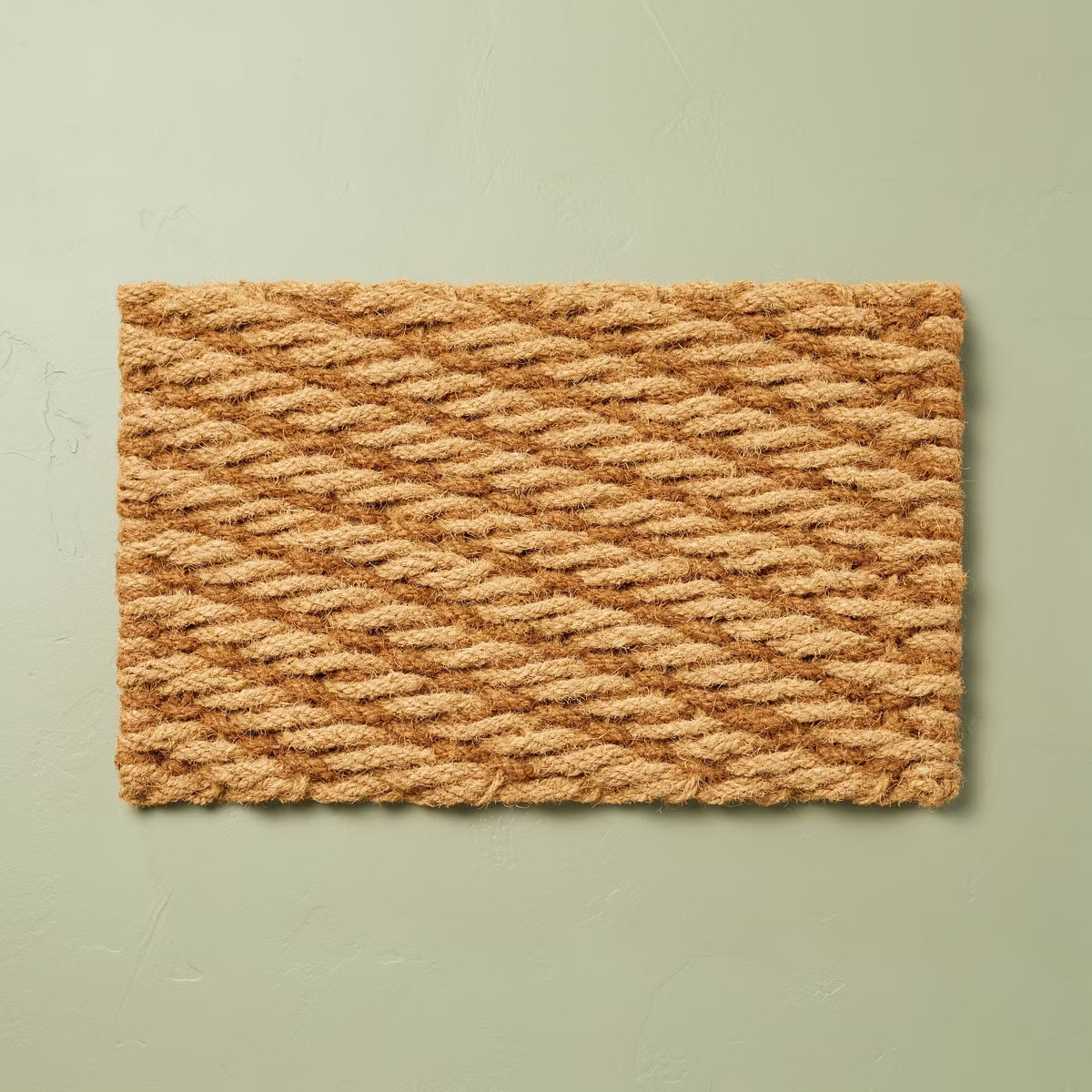 Chunky Twisted Rope Handwoven Coir Doormat Natural/Brown - Hearth & Hand™ with Magnolia | Target