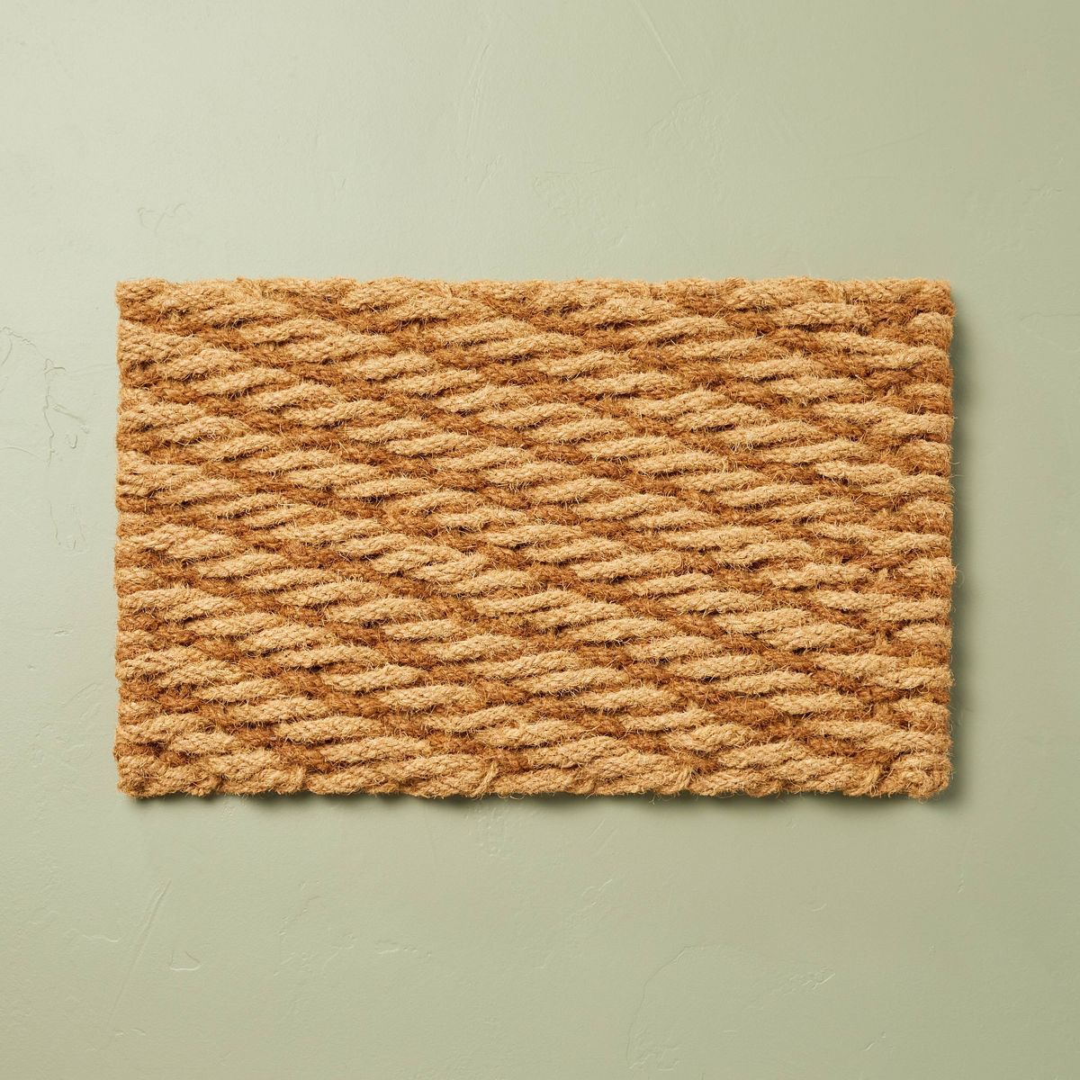 Chunky Twisted Rope Handwoven Coir Doormat Natural/Brown - Hearth & Hand™ with Magnolia | Target