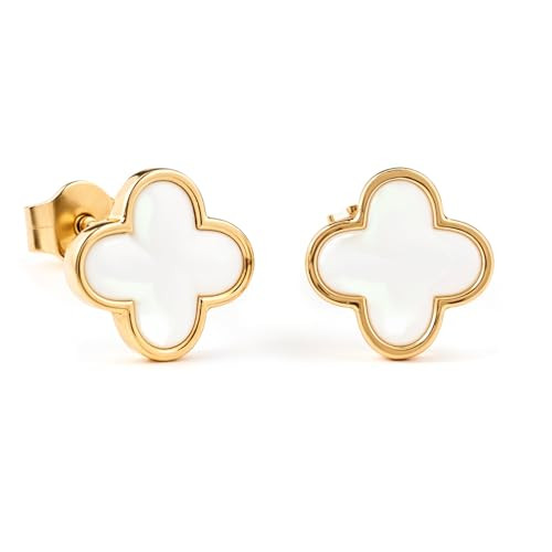 Amazon.com: HighSpark Clover Earrings for Women | Black Four Leaf Stud Earrings for Women | Lovel... | Amazon (US)