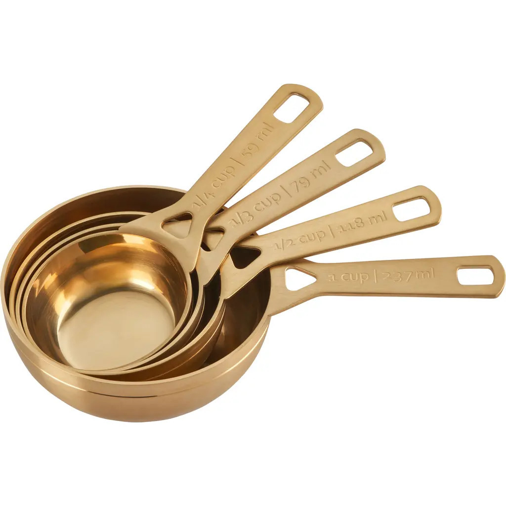 Le Creuset Set of 4 Measuring Cups in Gold at Nordstrom | Nordstrom