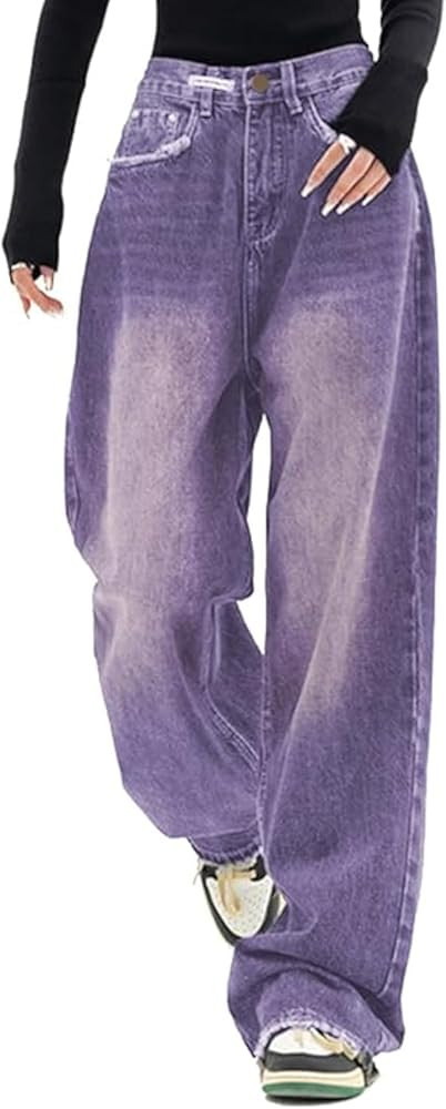 EMMIOL Jeans for Women Wide Leg Baggy Jeans High Waist Y2K Cargo Pants Casual Loose Boyfriends Tr... | Amazon (US)