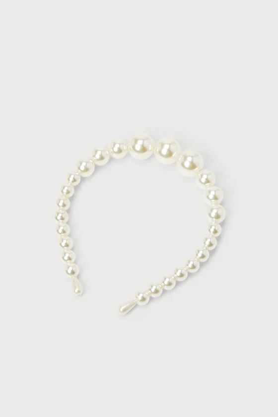 Posh Beginnings White Pearl Headband | Lulus (US)