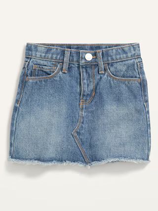 Medium-Wash Frayed-Hem Jean Skirt for Toddler Girls | Old Navy (US)