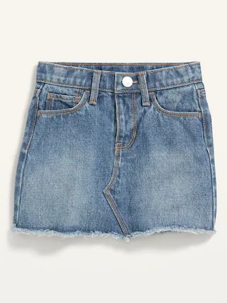 Medium-Wash Frayed-Hem Jean Skirt for Toddler Girls | Old Navy (US)