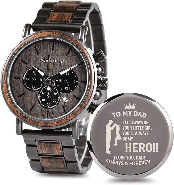 Engraved Wooden Watch for Boyfriend My Man Fiancé Husband Customized Personalized Wood Watches f... | Amazon (US)
