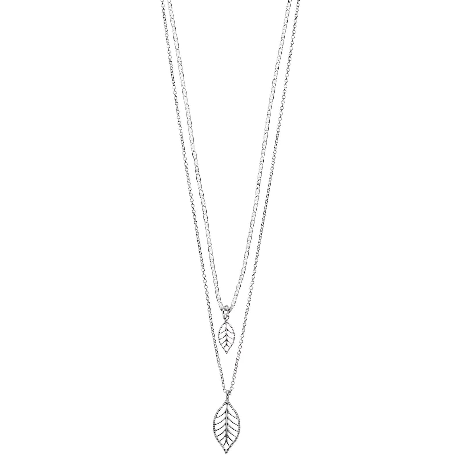 LC Lauren Conrad Layered Leaf Necklace, Women's, Silver | Kohl's