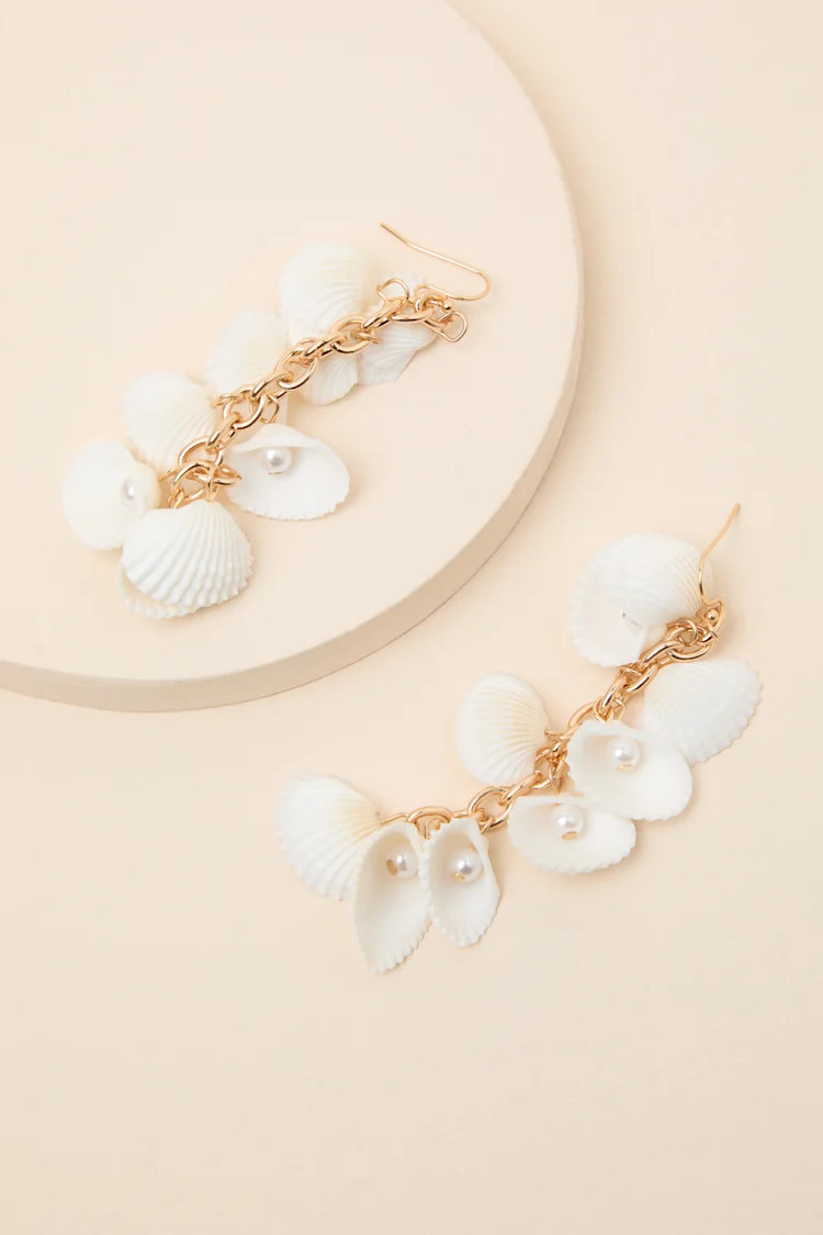 Montara White Seashell Drop Earrings | Lulus