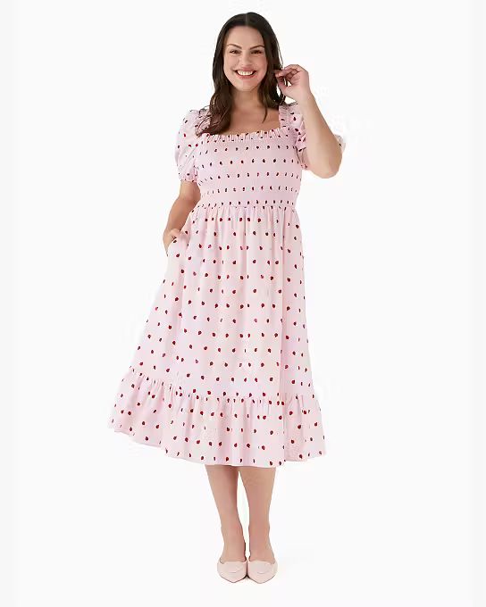 Ladybug Party Smocked Midi Dress | Kate Spade Outlet