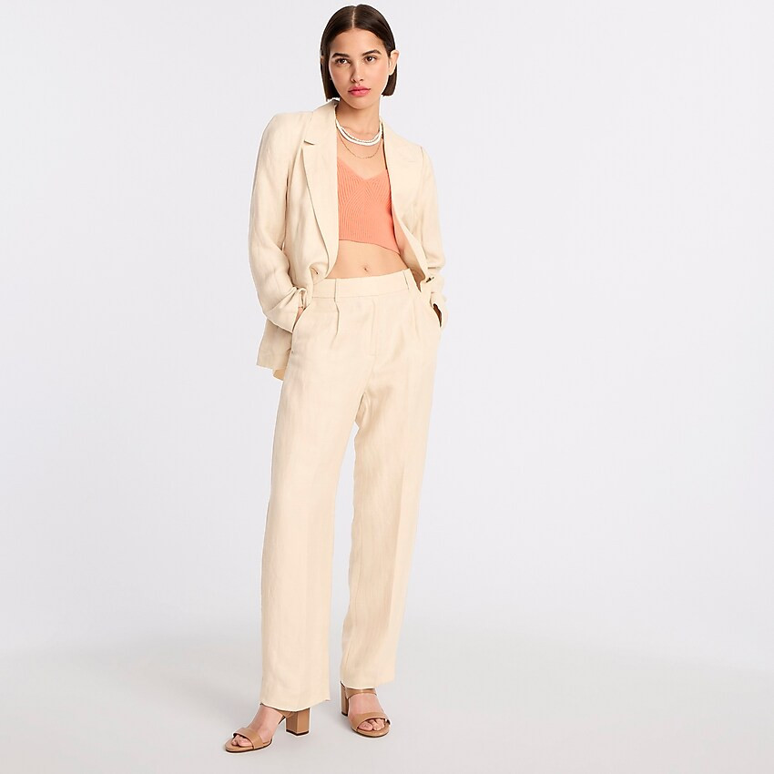 Pleated linen-cupro trouser | J. Crew US