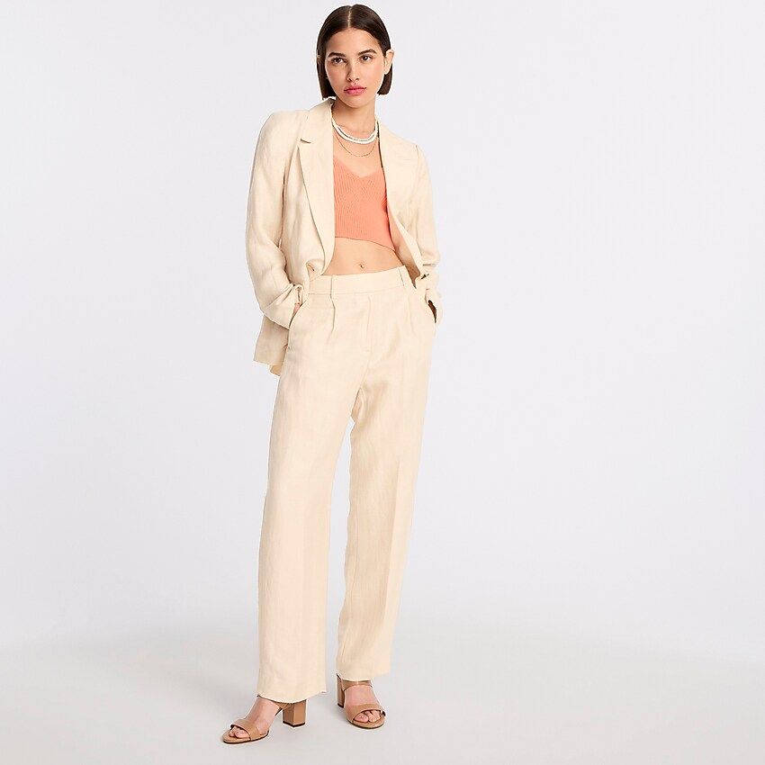 Pleated linen-cupro trouser | J.Crew US