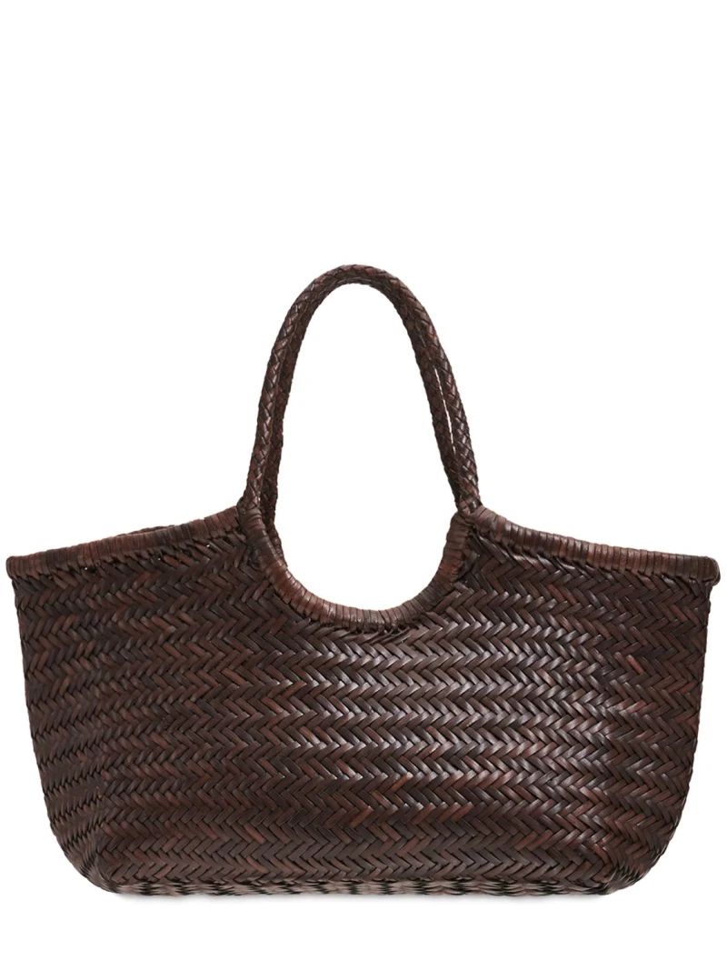 Big Nantucket woven leather basket bag | Luisaviaroma