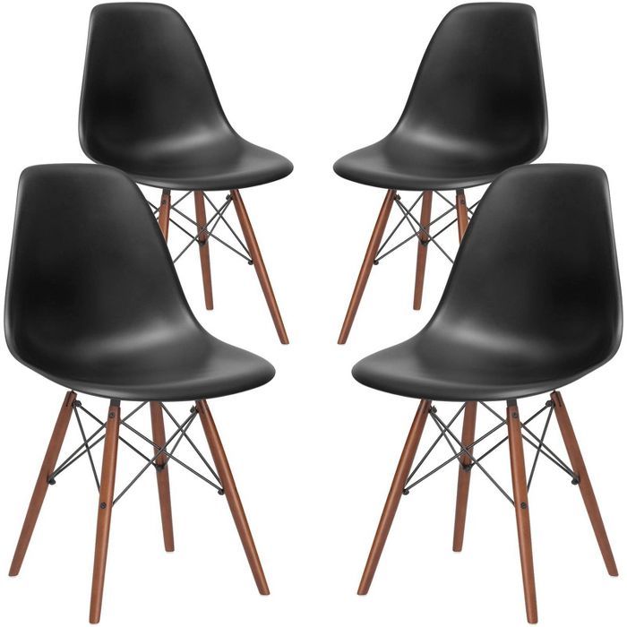 Set of 4 Biance Mid Century Side Chair Walnut Legs - Poly & Bark | Target