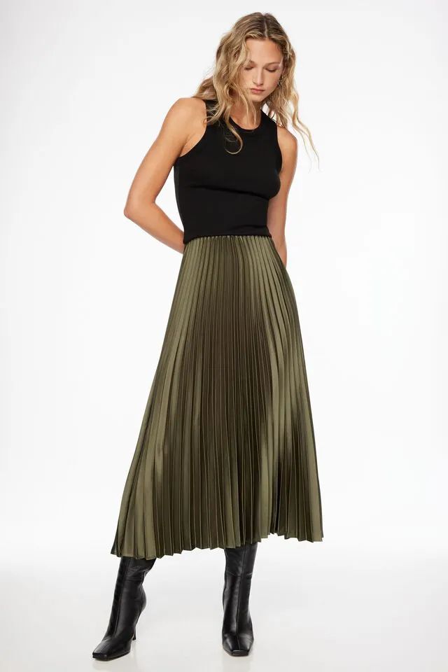 Laure Pleated Maxi Skirt | Dynamite Clothing