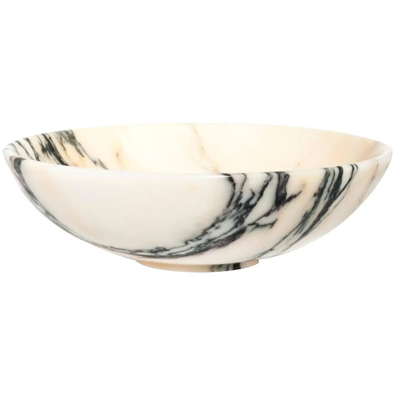Handmade Small Fruit Bowl in Paonazzo Marble | 1stDibs