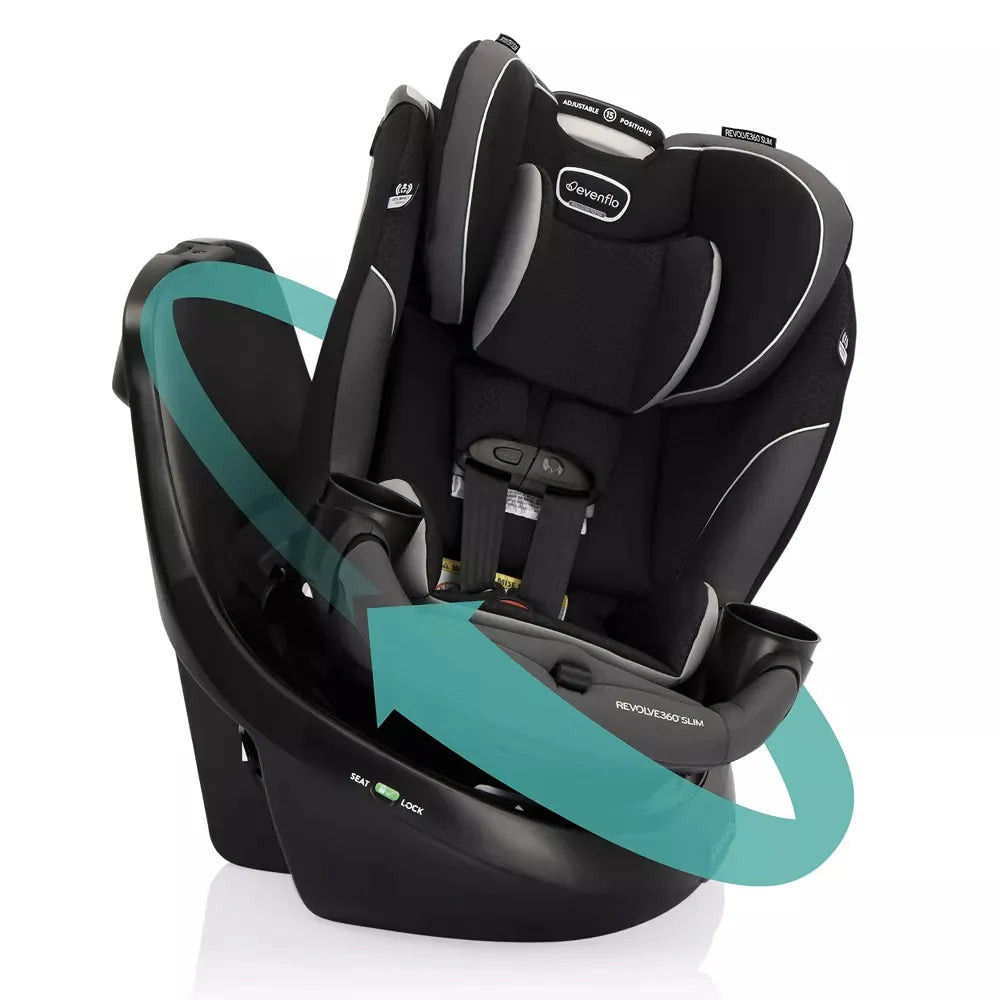 Evenflo Revolve360 Slim 2-in-1 Rotational Car Seat - Canton Black | REBEL (formerly Rebelstork)