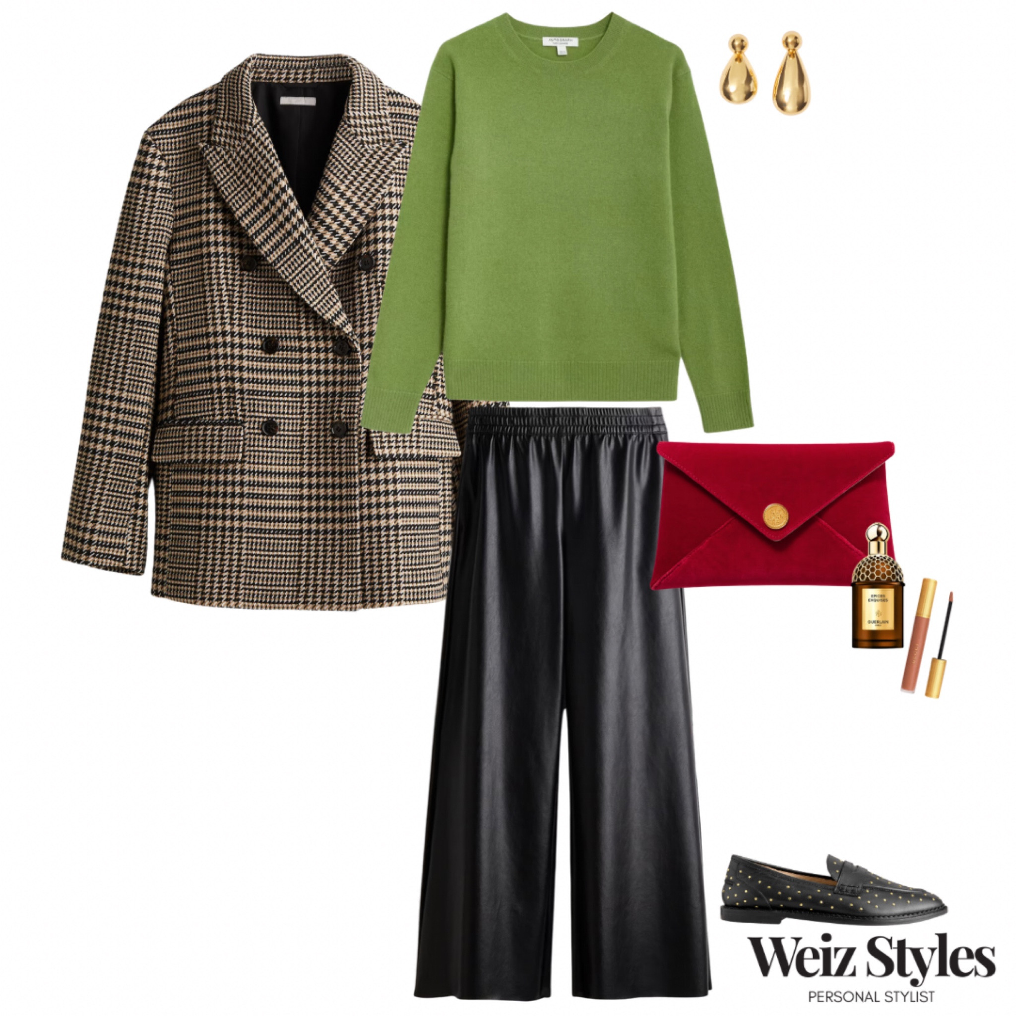 A super cool outfit to help you feel elevated in your every day ✨ a colourful cashmere jumper is such a key layer for the new season and there are so many to choose from! 🛍️

Head to www.weizstyles.com to find out how I can help you on your style journey 💖

Louise x

Personal stylist, styling, ootd, neutral aesthetic, London, Weiz styles, shopping, outfit of the day, uk, confident, handbag, bag, perfume, fragrance, lipstick, lip, elevate you style, feel good, flat lay, shopping, high street, designer, ltk, pu, faux leather, autumn, blazer, check, autumnal, colour, colourful, brown, red, green, black, classic, cashmere jumper, layers, layering, knit, knitwear, trousers, elevated, classic, cool, character, personality, flats, loafers, embellishments, embellished, velvet cluch bag, gold earrings, lipgloss, pink, H&M, M&S, marks and Spencer’s, gucci, net a porter, John Lewis, womenswear, trendy, new season, transitional

#LTKstyletip #LTKuk #LTKautumn