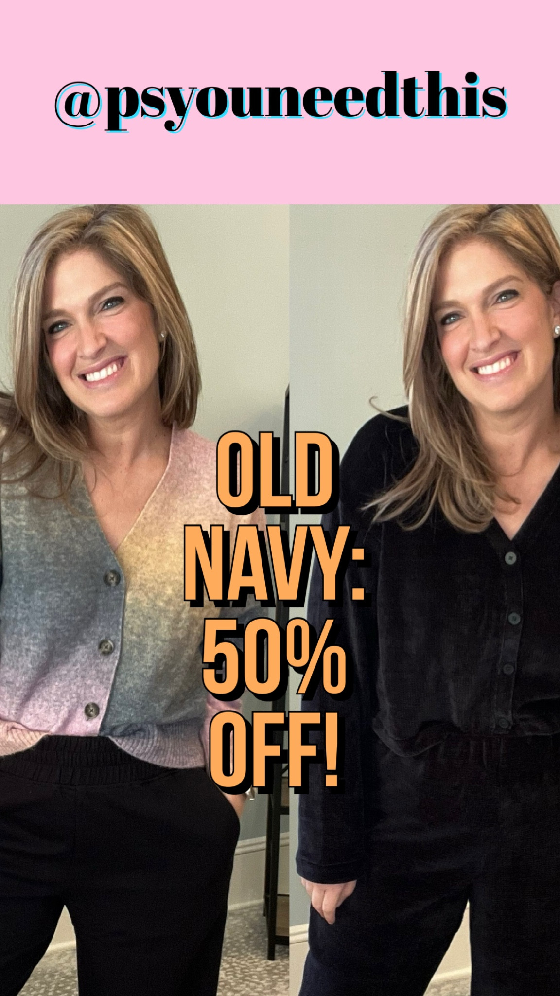 Old Navy - everything 50% off! Comment “OLD NAVY” to shop - or shop via the link in my bio, in stories, or in my “October Reels” highlight!

So many cute finds at Old Navy right now - and everything is half off! Obsessed with these finds & I know you’ll love them too.

Wearing a small in the cardigans and a medium in the sweatshirt, as well as a medium in the pants!

#oldnavyfinds #oldnavystyle #momstyle #momfashion

#LTKFindsUnder50 #LTKSeasonal #LTKStyleTip