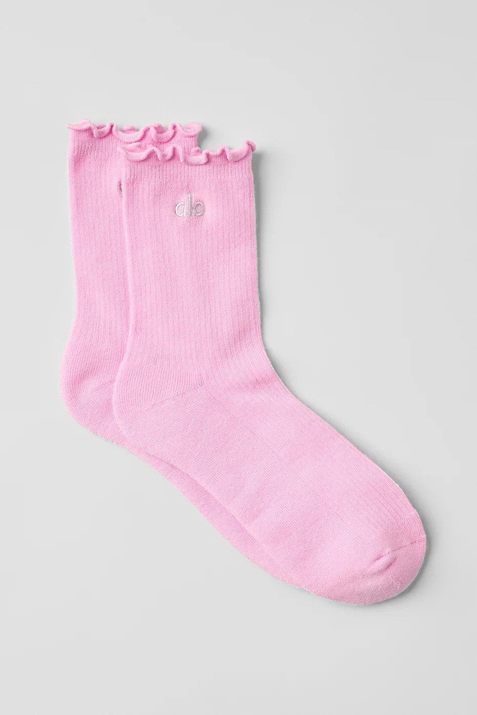 ALO | Women's Lettuce Edge Socks in Sweet Pink, Size: S/M (5-7.5) | Alo Yoga (US)