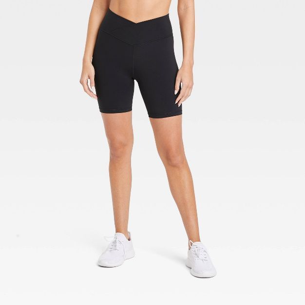 Women's High-Rise Cross Front Bike Shorts 7" - JoyLab™ | Target