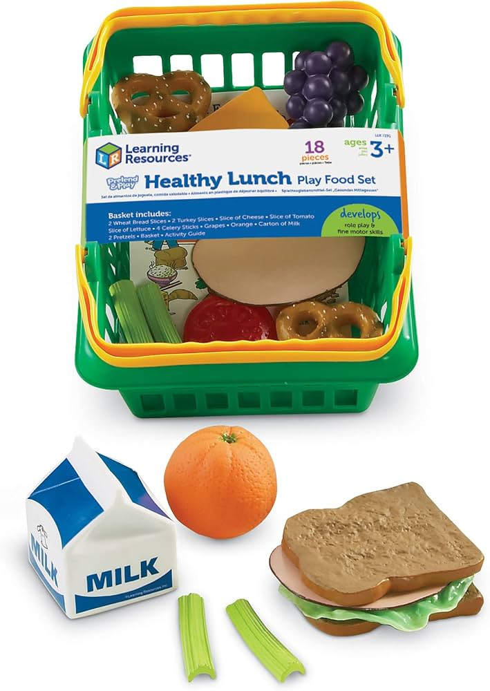 Learning Resources Healthy Lunch Basket - 17 Pieces, Ages 3+ Pretend Play Food for Toddlers, Pres... | Amazon (US)