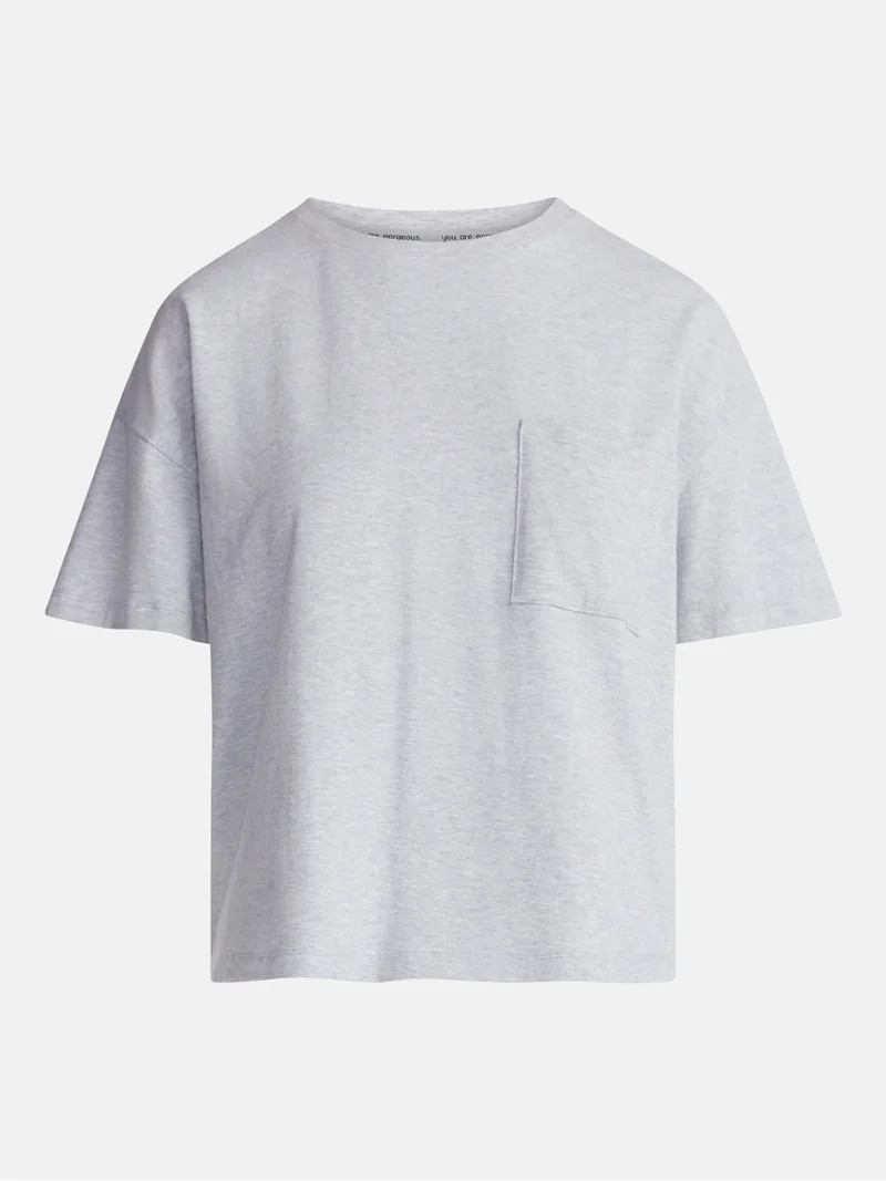 Joyspun Women\u2019s Cotton-Blend Sleep Lounge Top with Short Sleeves, Sizes S-3X | Walmart (US)