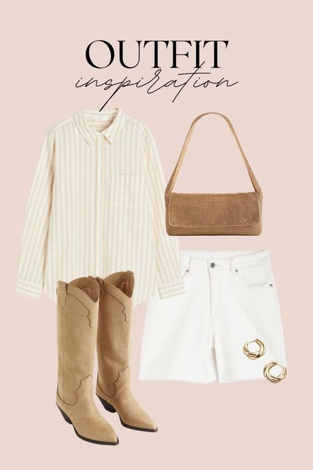 Summer Outfit Inspo ✨
white shorts, button down shirt, cowgirl boots, shoulder bag, summer outfits

#LTKstyletip #LTKunder50
