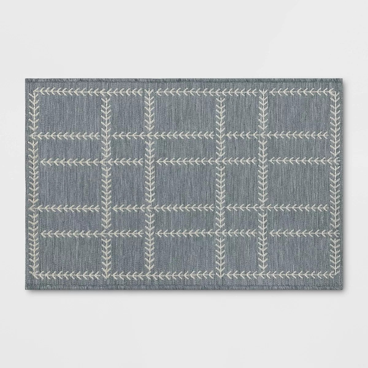 2'X3' Stitched Grid Outdoor Area Rug Slate Blue - Threshold™ designed with Studio McGee | Target
