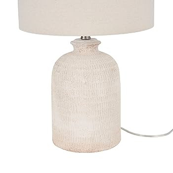 Nourison Home 24" White Washed Terracotta Farmhouse Textured Table Lamp for Bedside Table, Living... | Amazon (US)