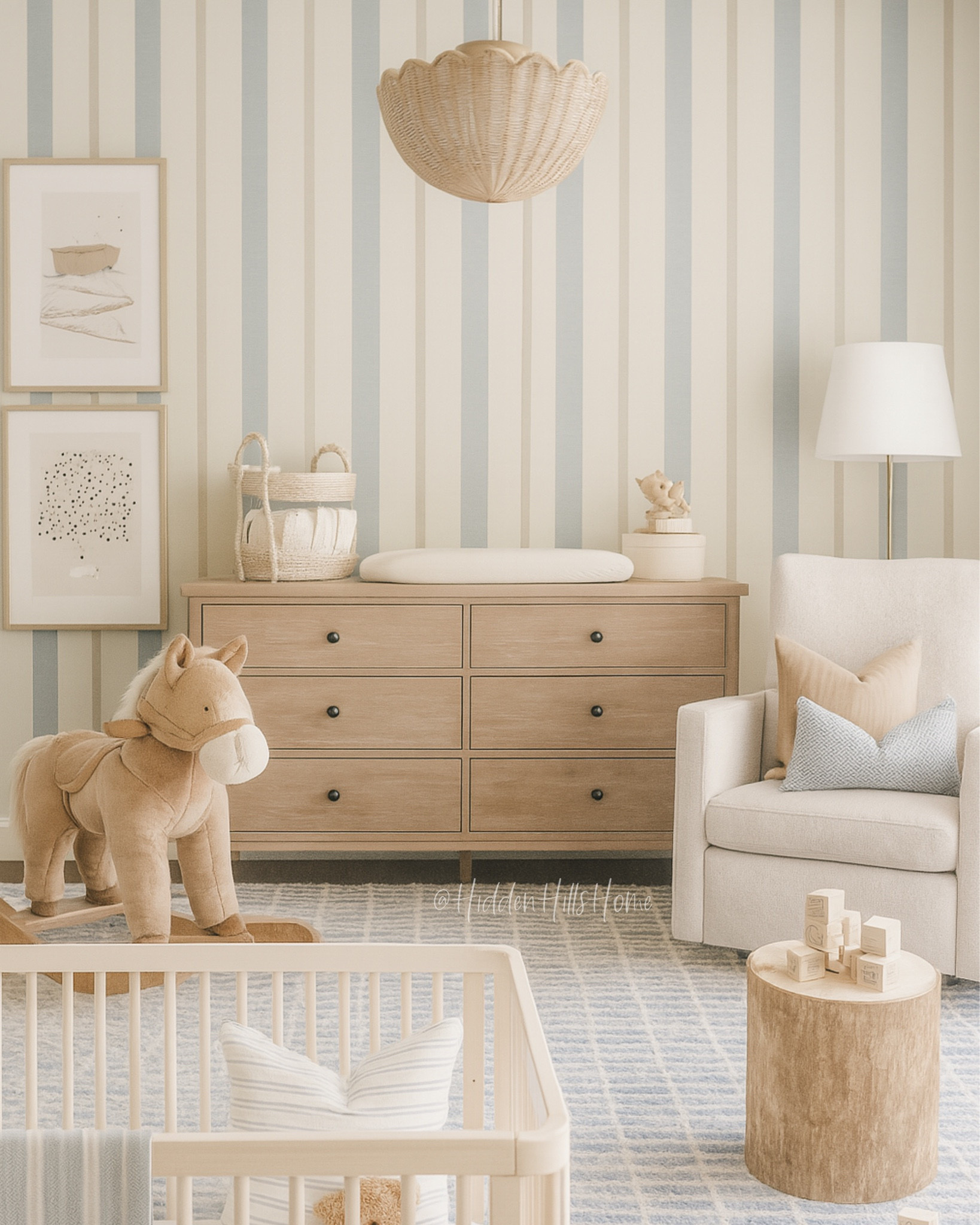 Cute nursery mood board, baby nursery design, crib, glider, striped wallpaper for nursery, boys nursery mood board, nursery inspiration #boys #nursery

#LTKSaleAlert #LTKHome #LTKBaby