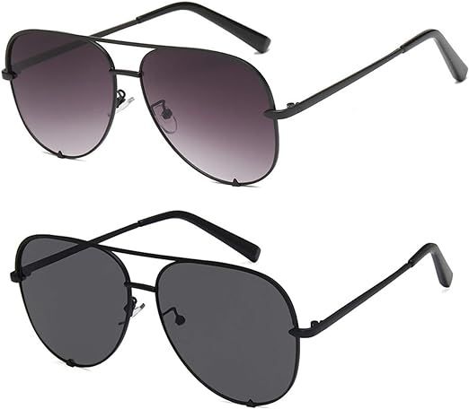 SORVINO Oversized Aviator Sunglasses for Women Men Classic Retro Bulk Black Faded Shade Sun Glass... | Amazon (US)